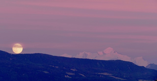 Mont Blanc pleine lune